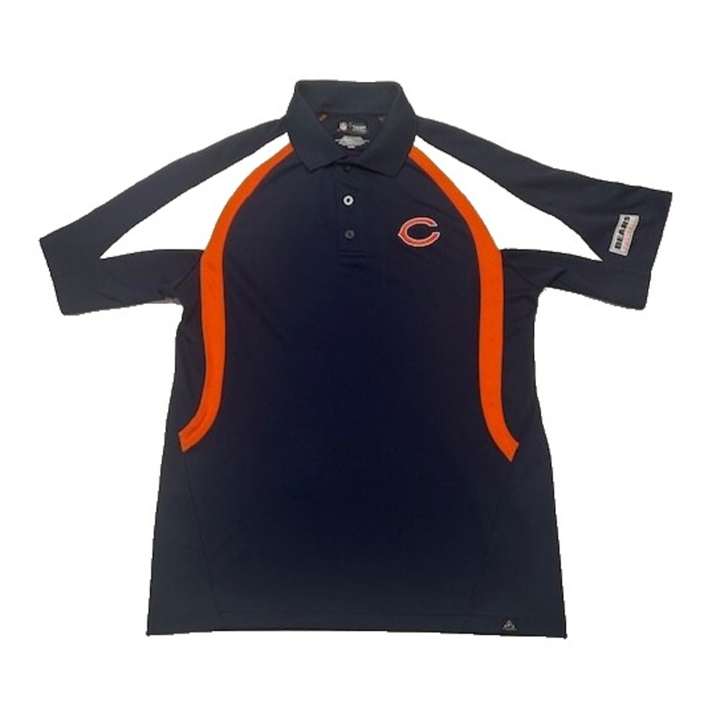 Chicago Bears Mens NFL Team Apparel Blue Polo Shirt Embroidered‎ Logo - Size M